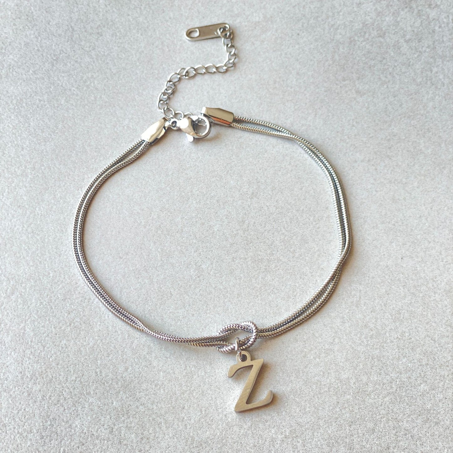 A–Z Letter Love Knot Bracelet