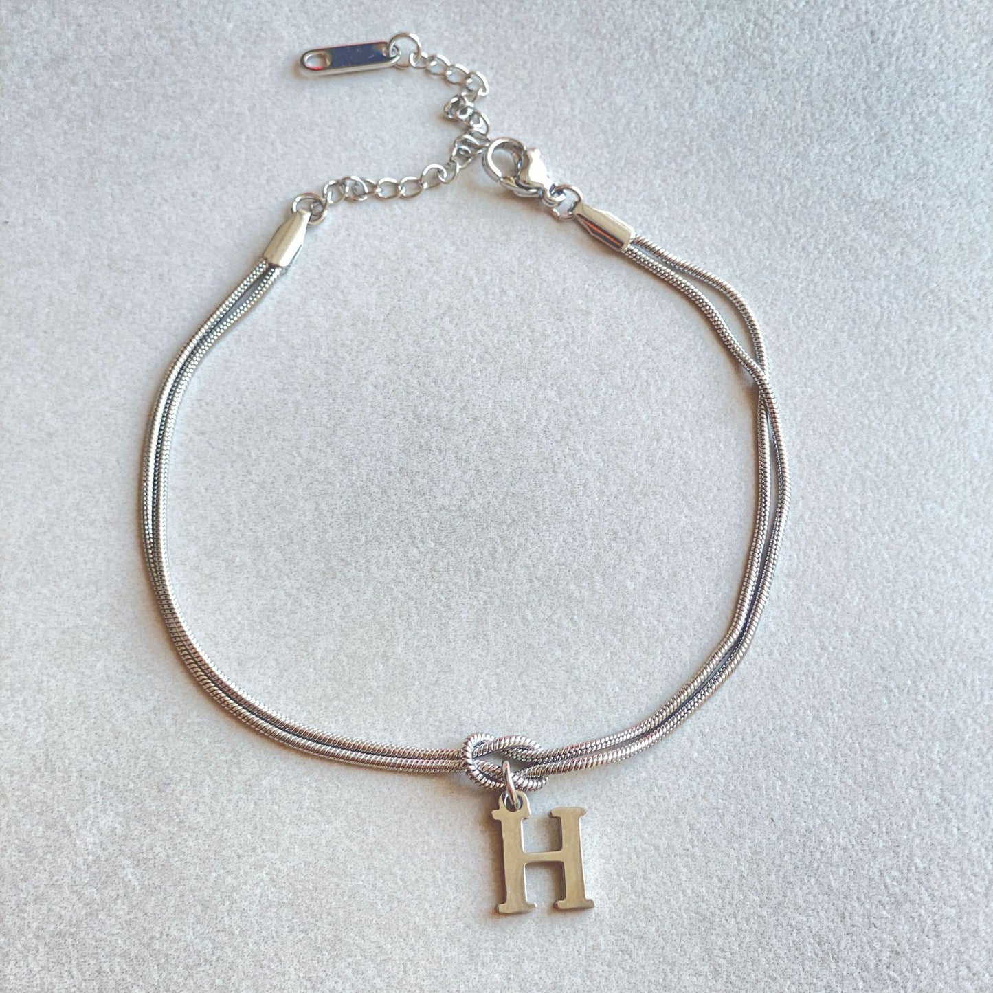 A–Z Letter Love Knot Bracelet 