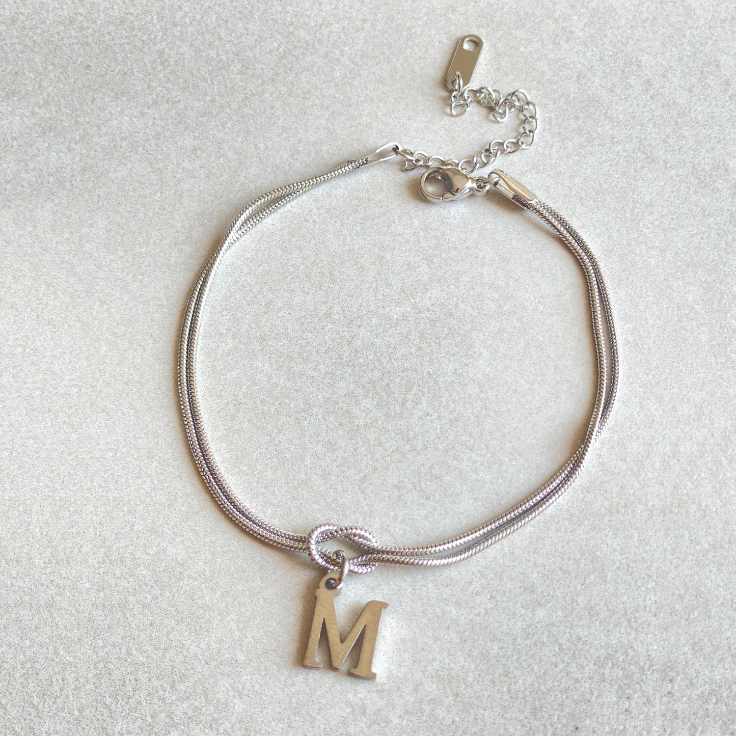A–Z Letter Love Knot Bracelet 