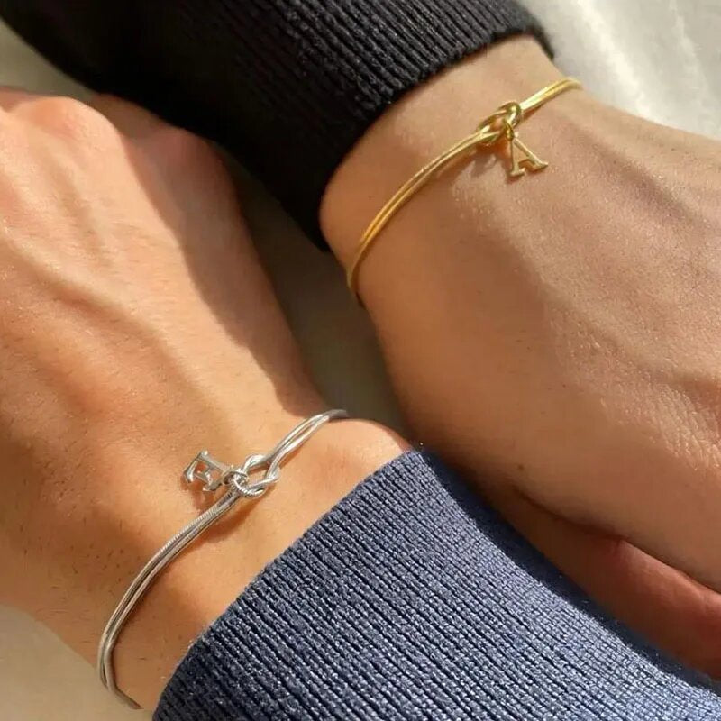 A–Z Letter Love Knot Bracelet 