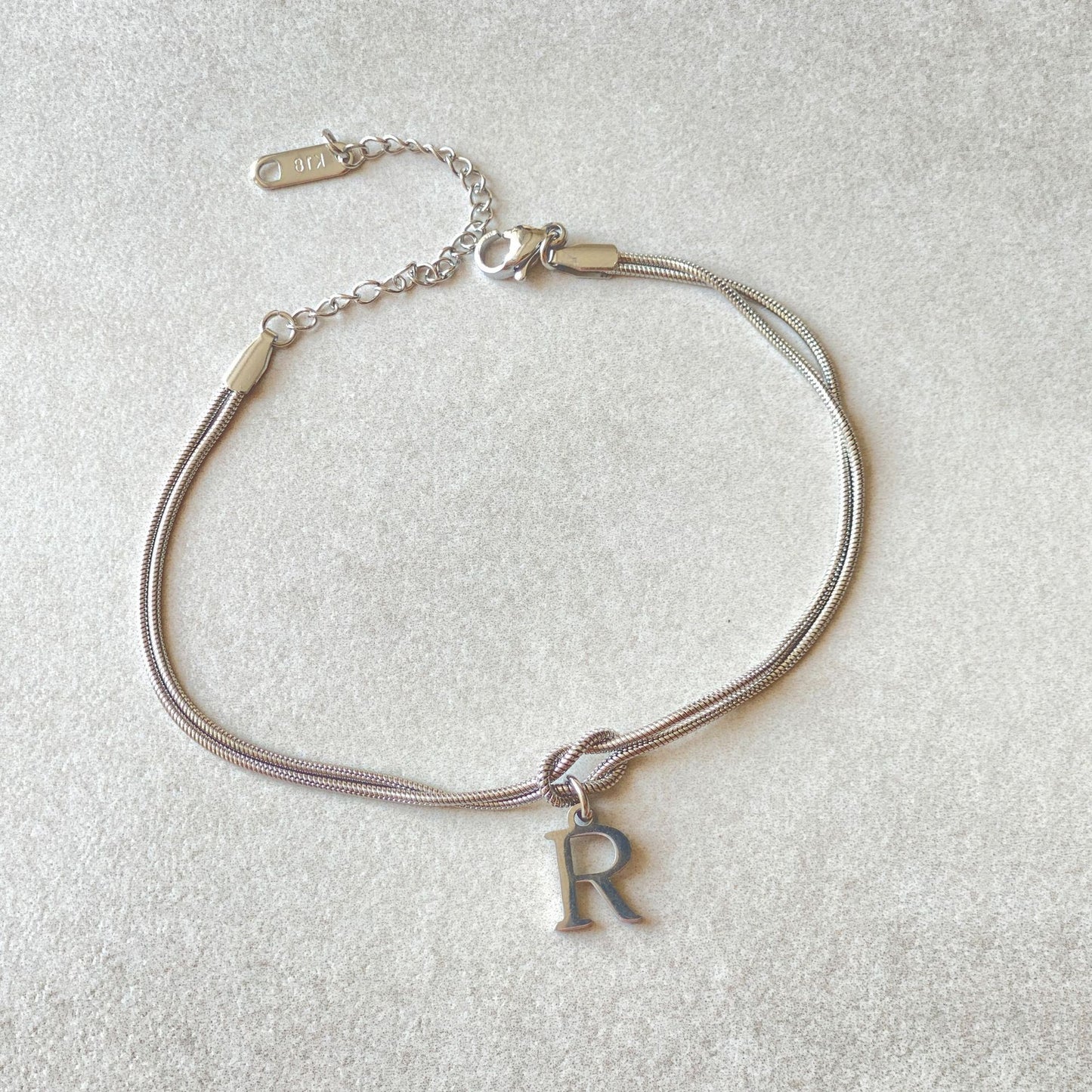 A–Z Letter Love Knot Bracelet 