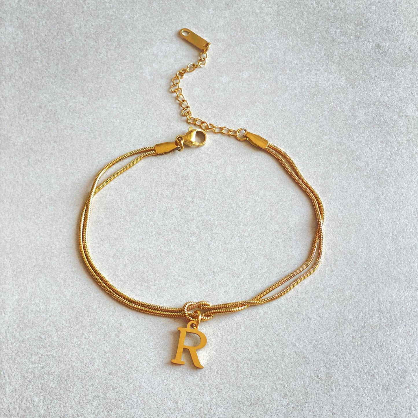 A–Z Letter Love Knot Bracelet 