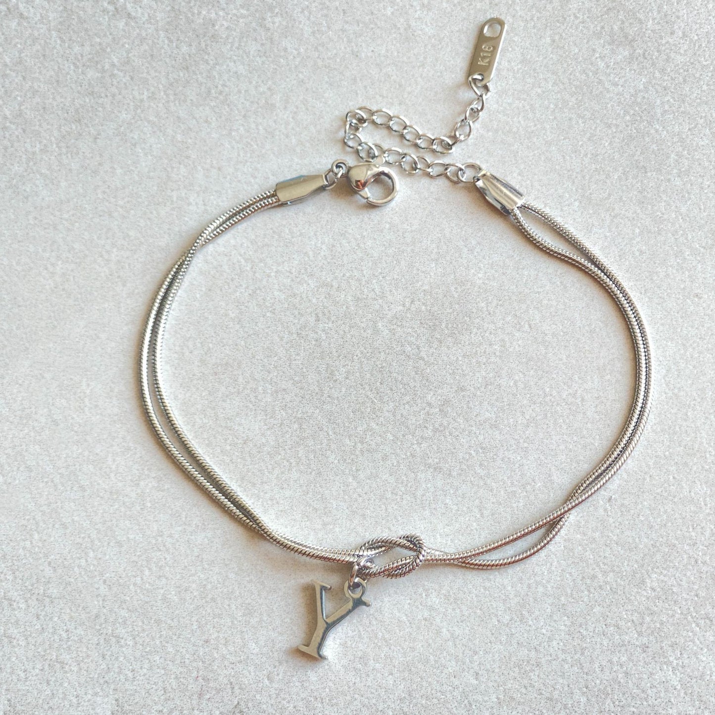 A–Z Letter Love Knot Bracelet 