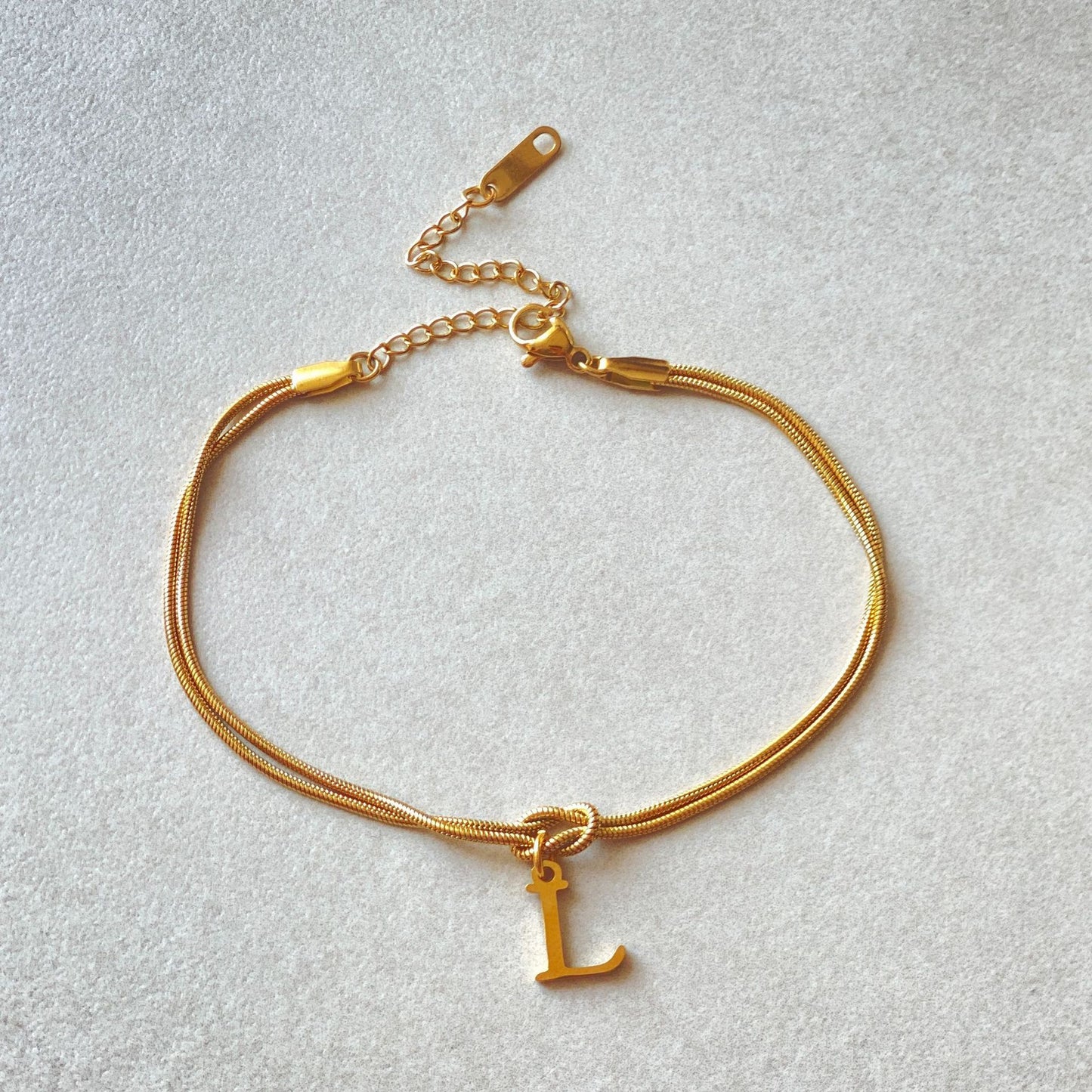 A–Z Letter Love Knot Bracelet 