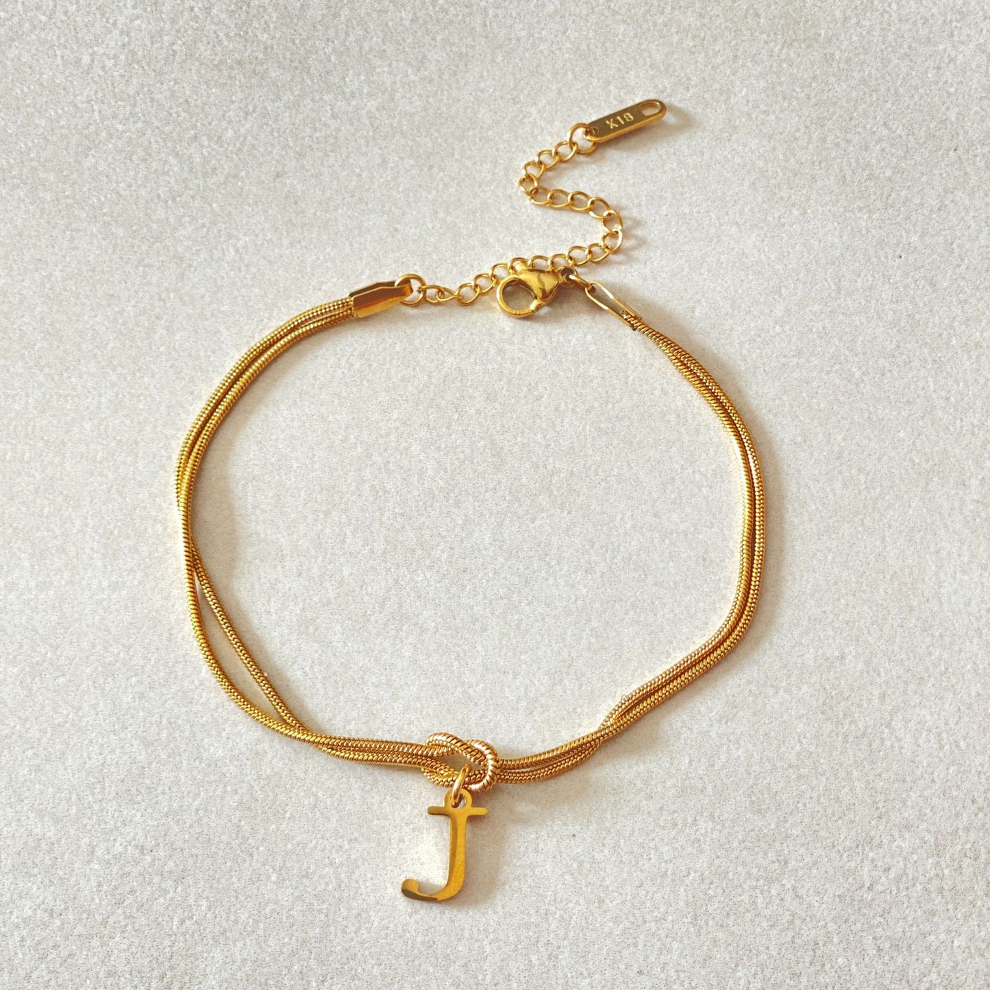 A–Z Letter Love Knot Bracelet 
