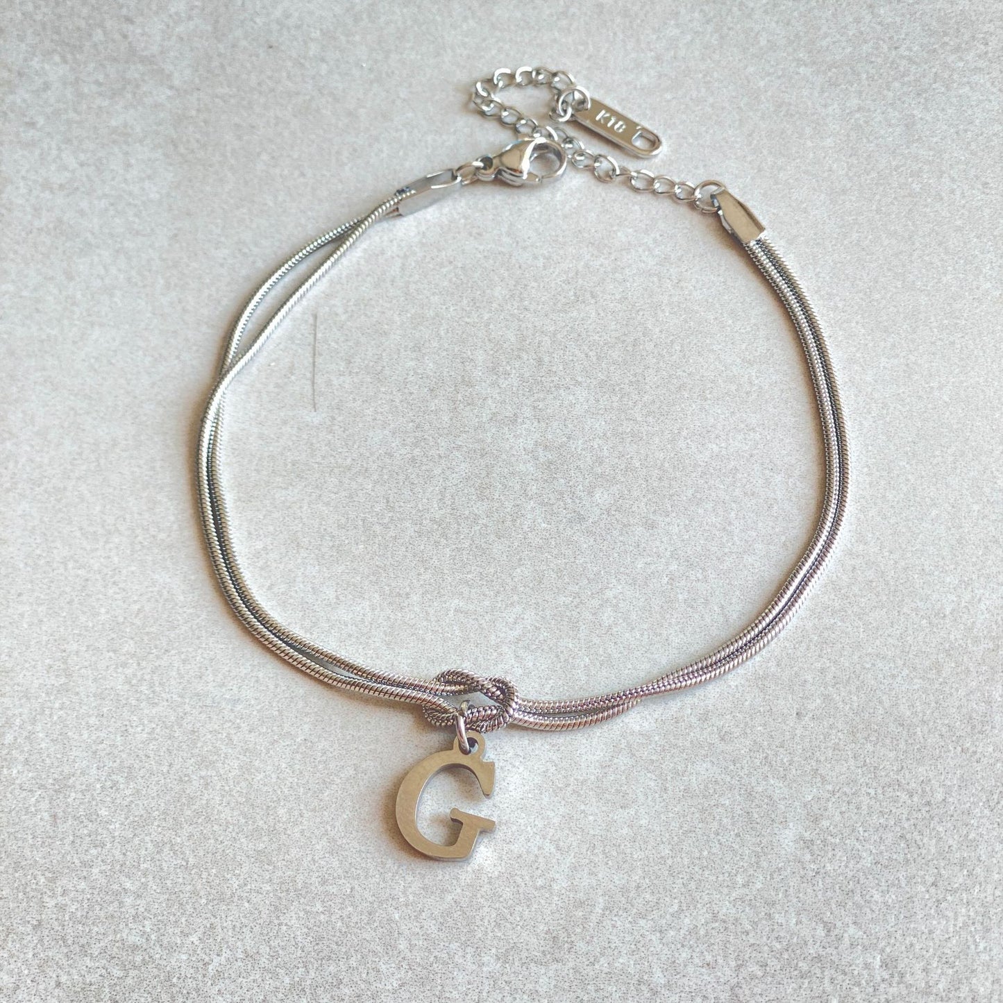 A–Z Letter Love Knot Bracelet 