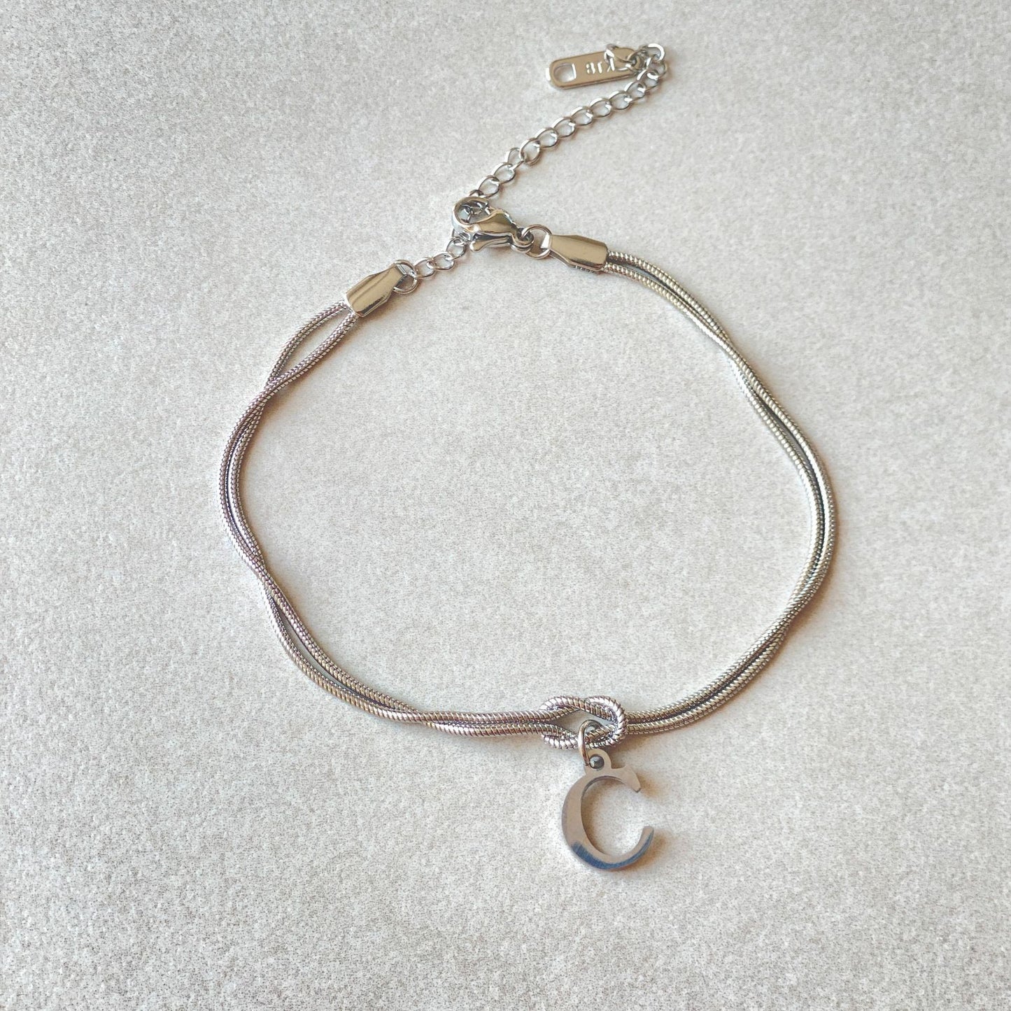 A–Z Letter Love Knot Bracelet 