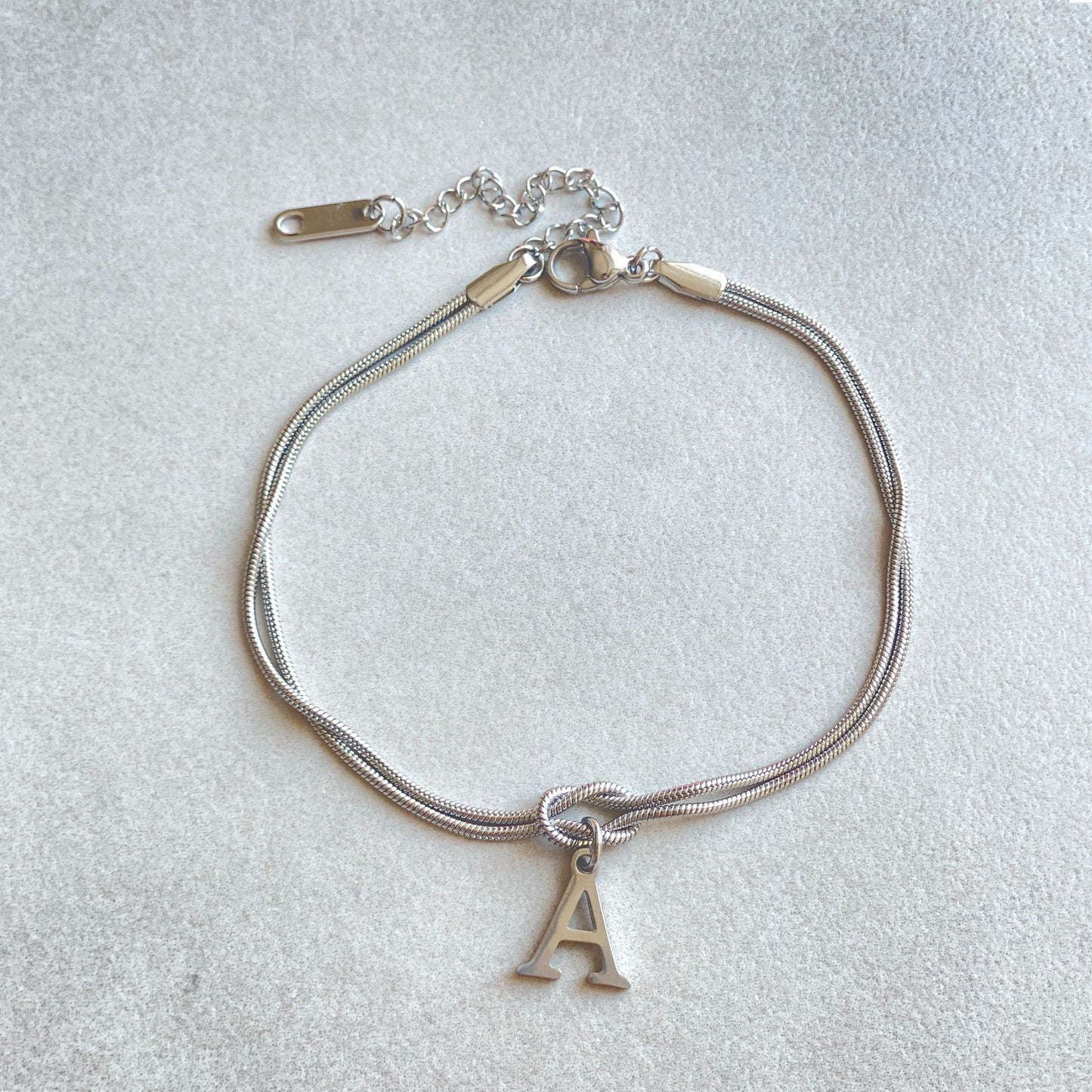 A–Z Letter Love Knot Bracelet 
