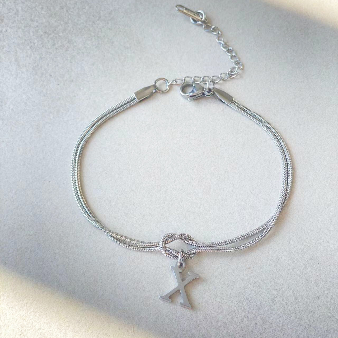 A–Z Letter Love Knot Bracelet 
