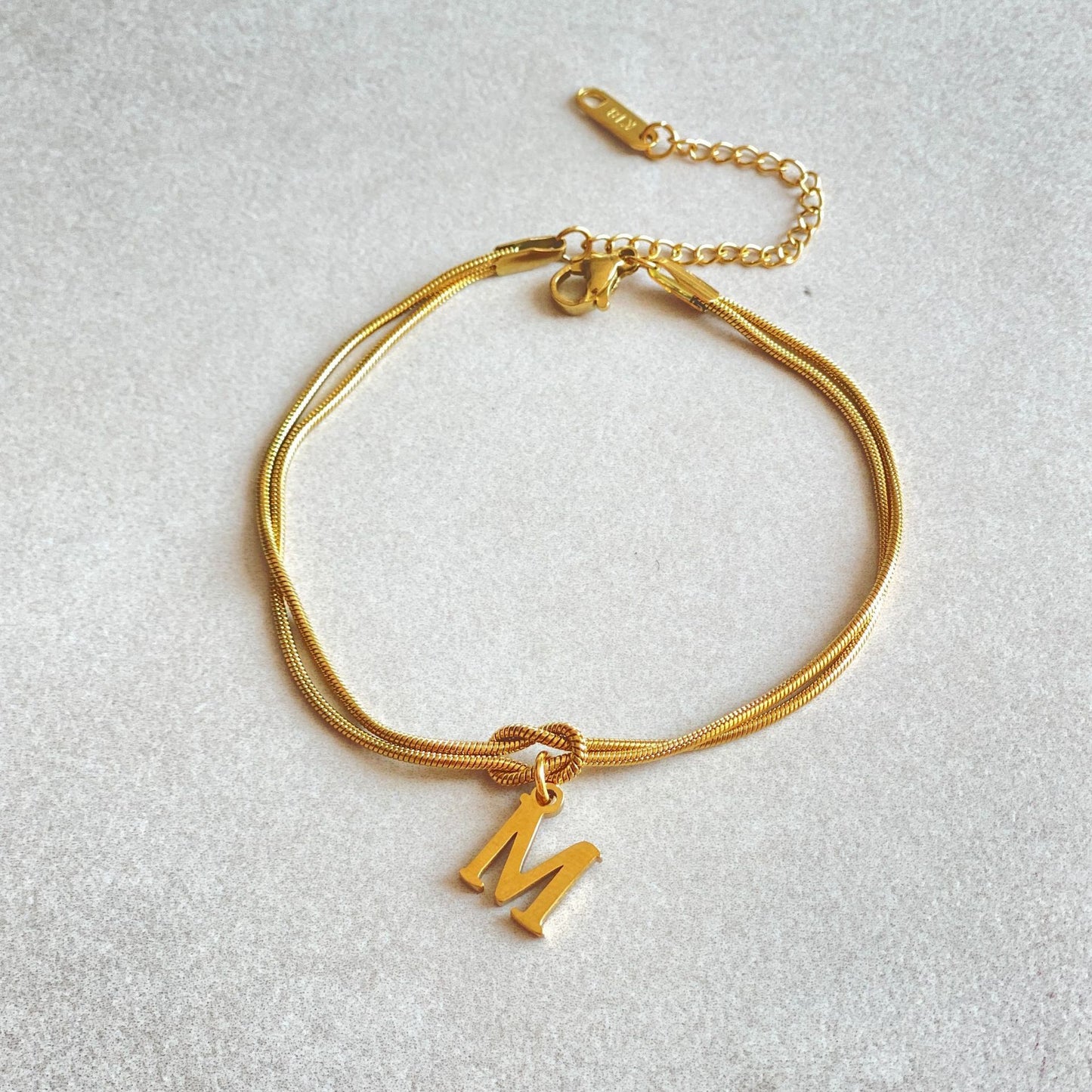 A–Z Letter Love Knot Bracelet 