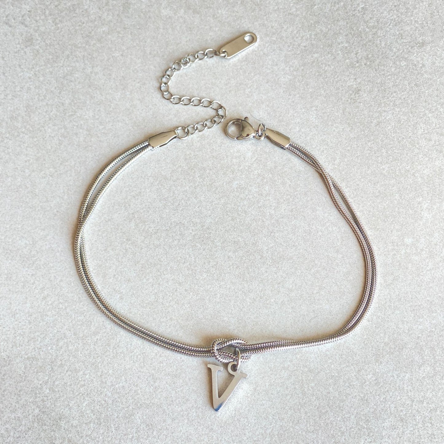 A–Z Letter Love Knot Bracelet 