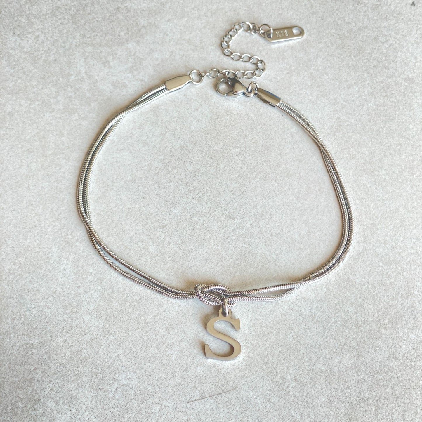 A–Z Letter Love Knot Bracelet 