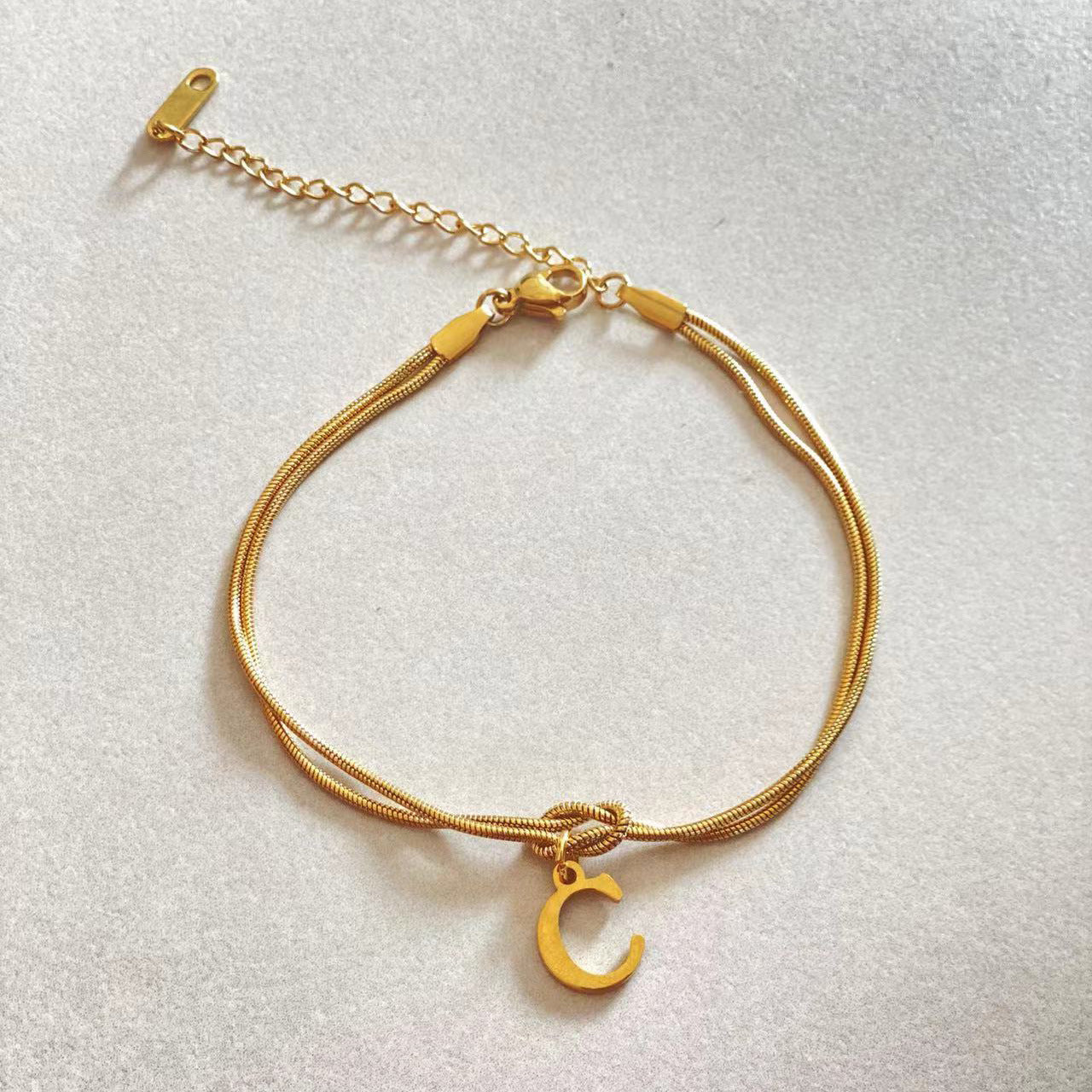 A–Z Letter Love Knot Bracelet 