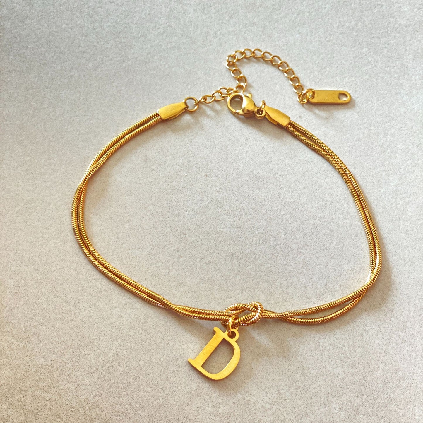 A–Z Letter Love Knot Bracelet 