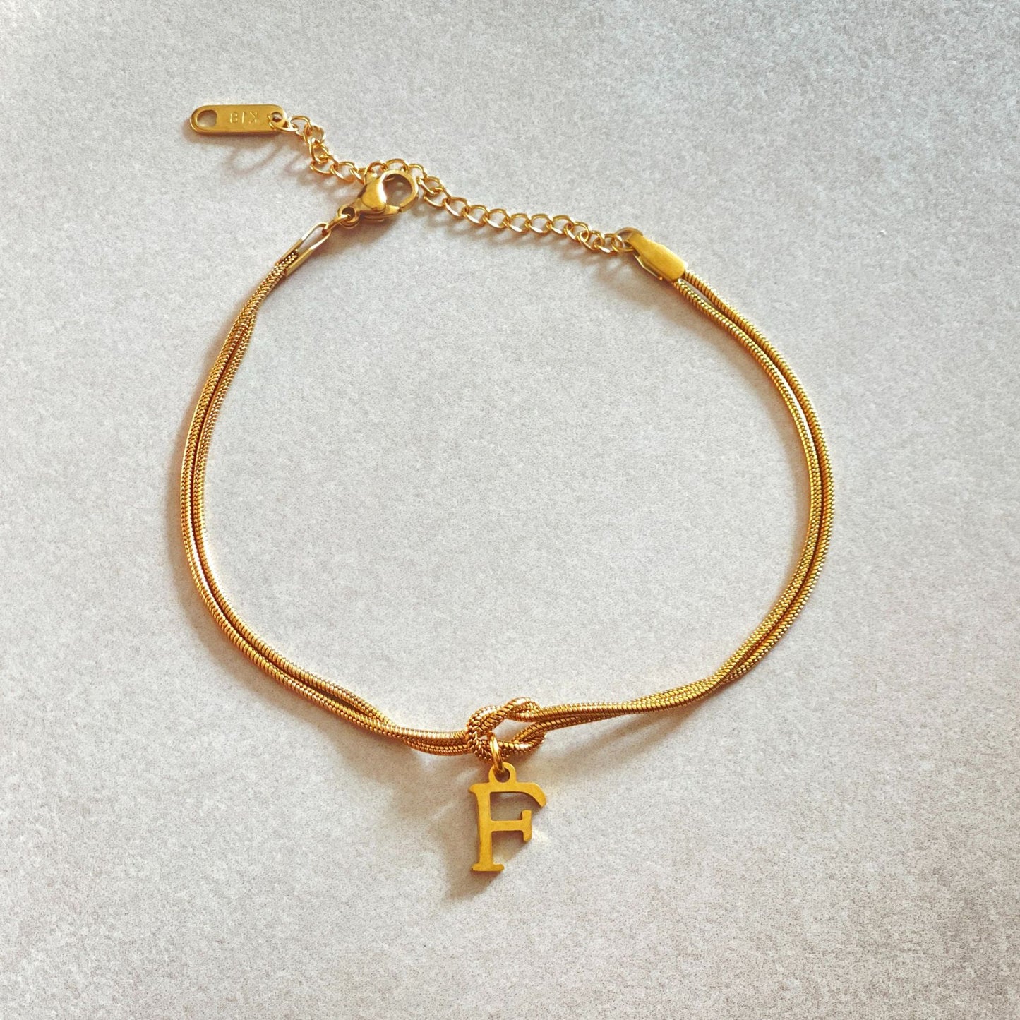 A–Z Letter Love Knot Bracelet 