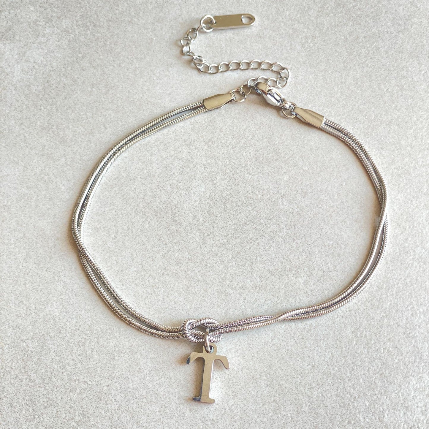 A–Z Letter Love Knot Bracelet 