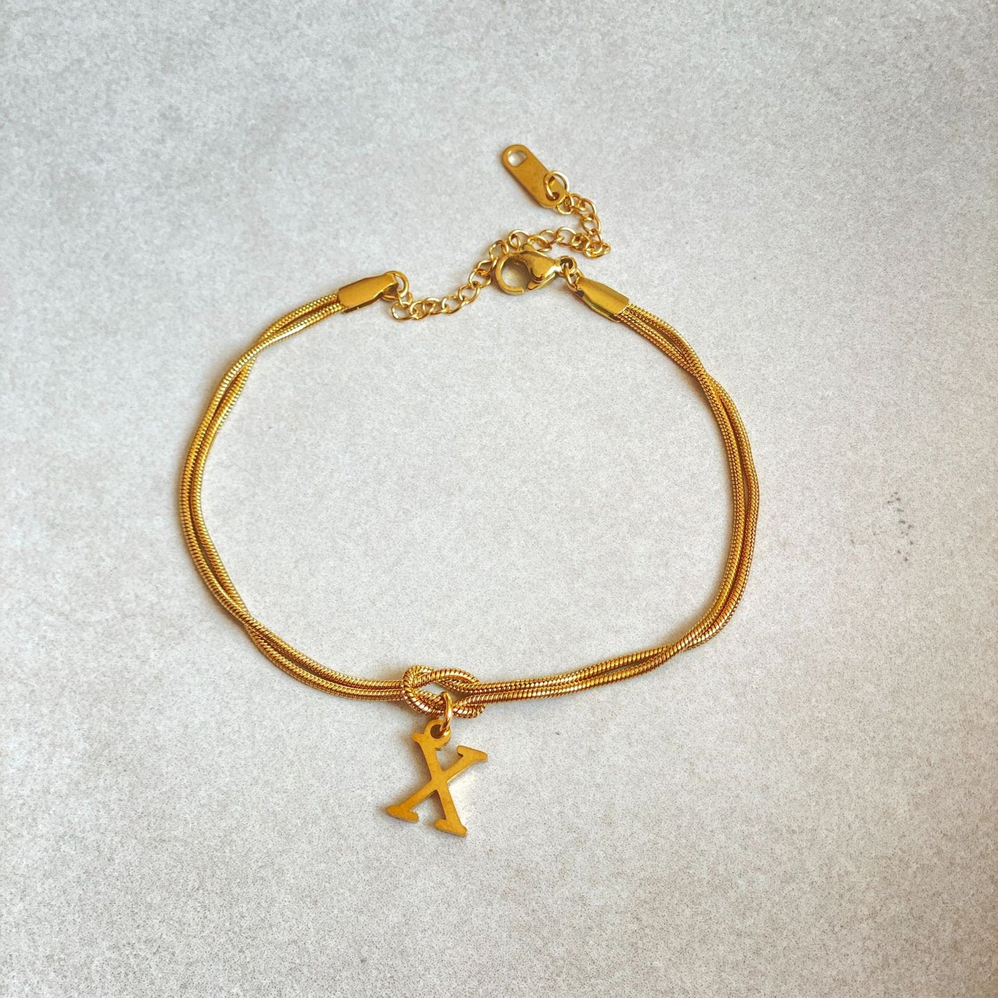 A–Z Letter Love Knot Bracelet 