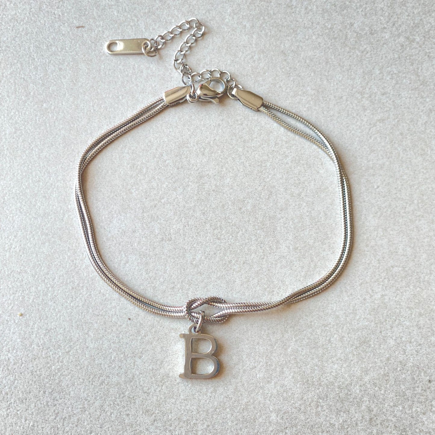 A–Z Letter Love Knot Bracelet 