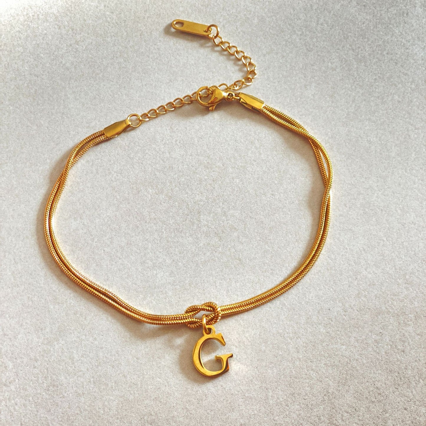 A–Z Letter Love Knot Bracelet 