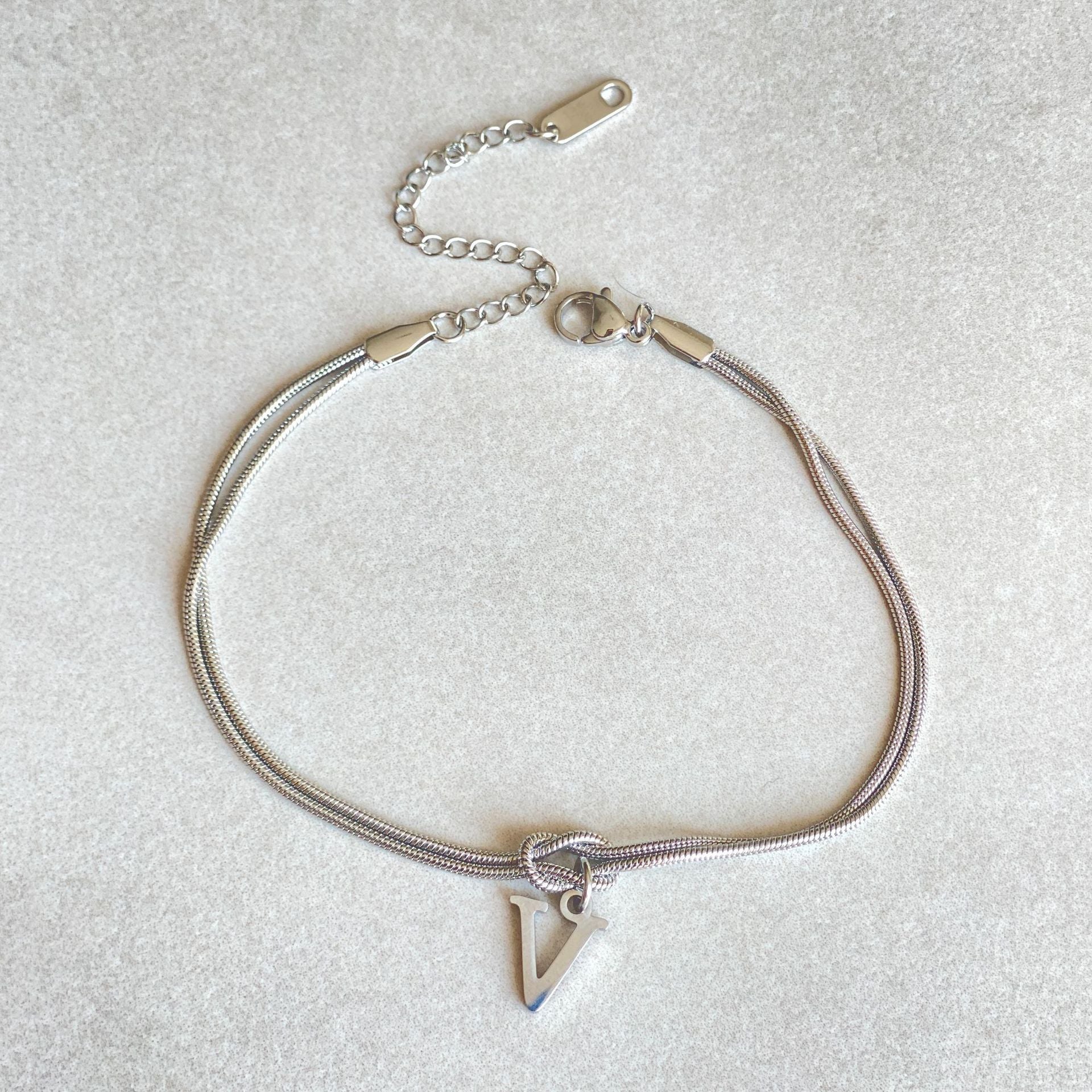 A–Z Letter Love Knot Bracelet 