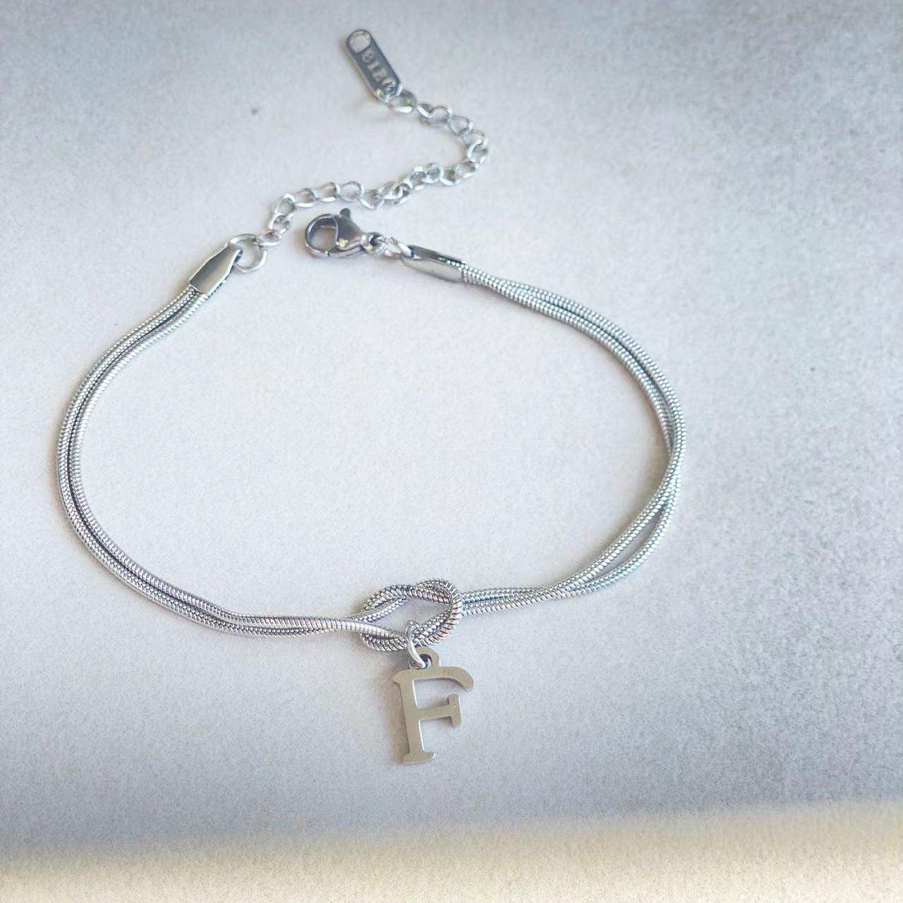 A–Z Letter Love Knot Bracelet 