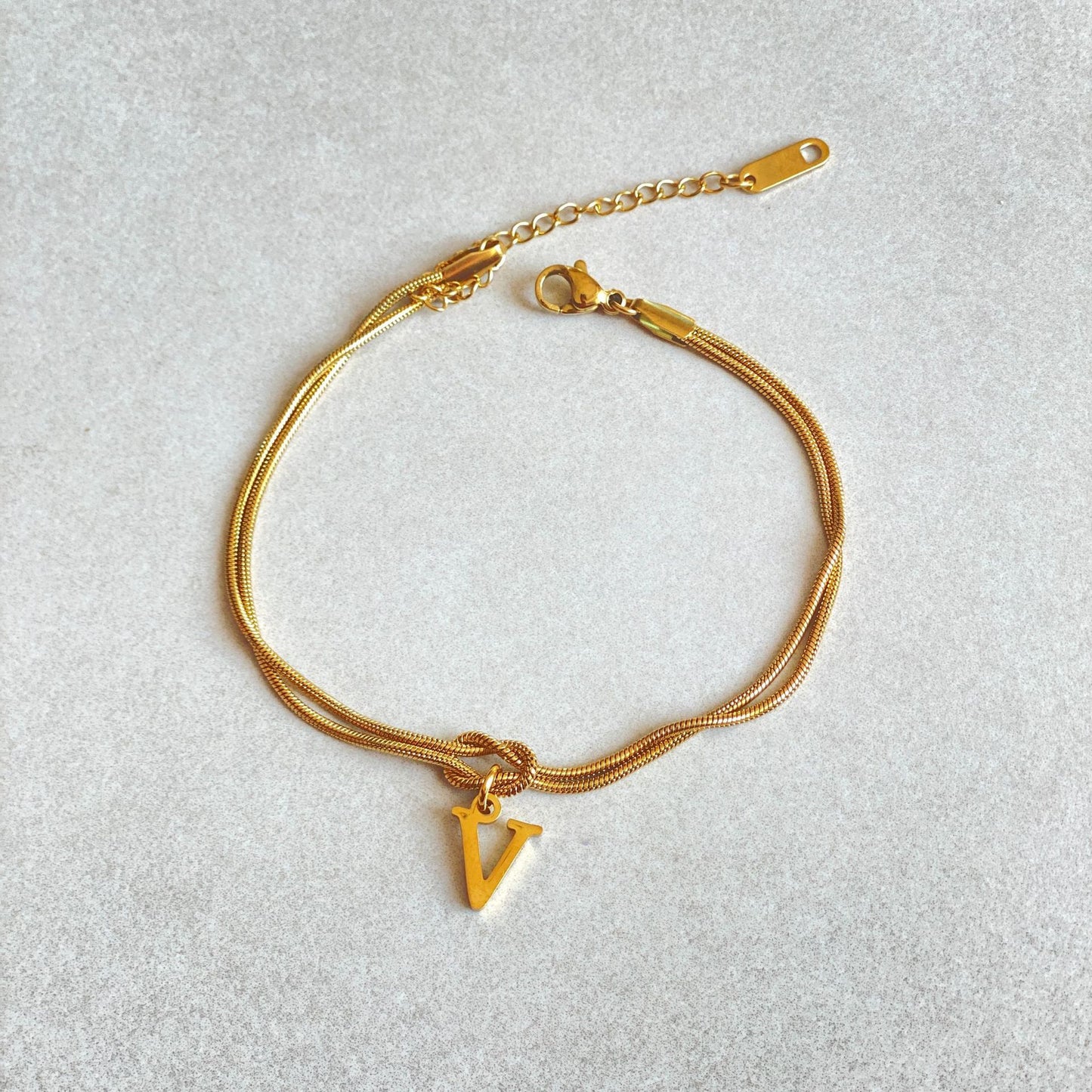 A–Z Letter Love Knot Bracelet 