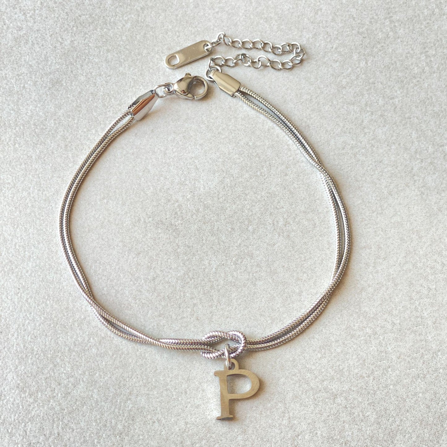 A–Z Letter Love Knot Bracelet 
