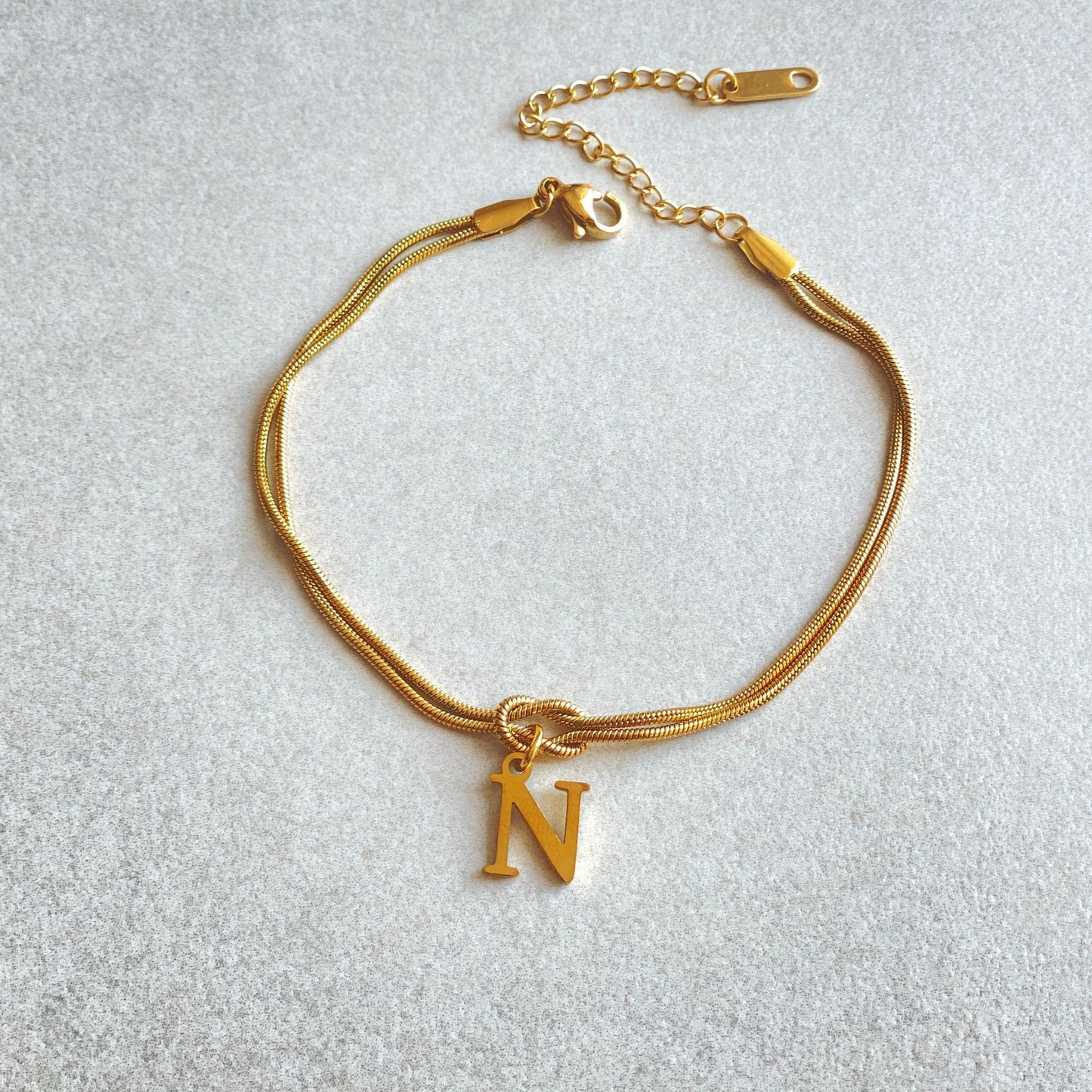 A–Z Letter Love Knot Bracelet 