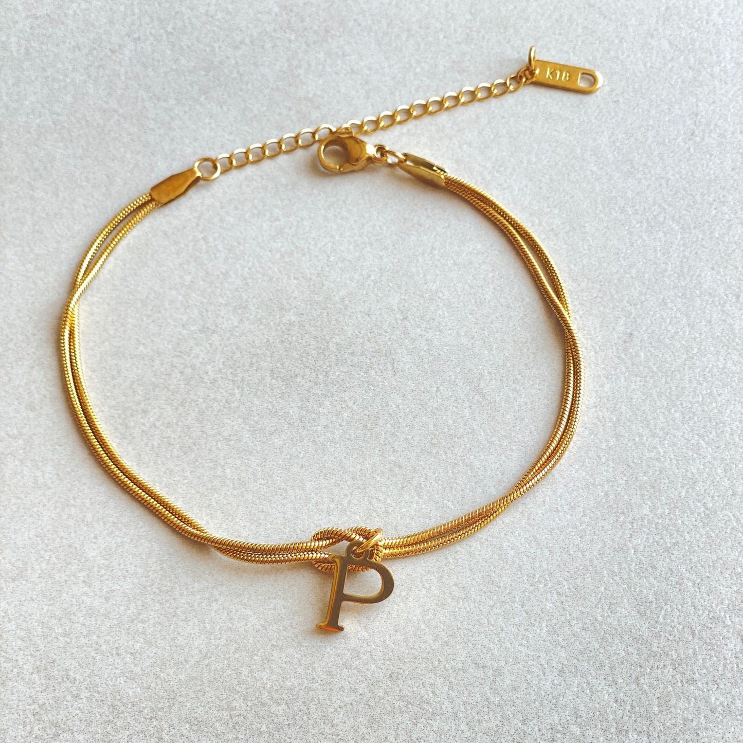 A–Z Letter Love Knot Bracelet 