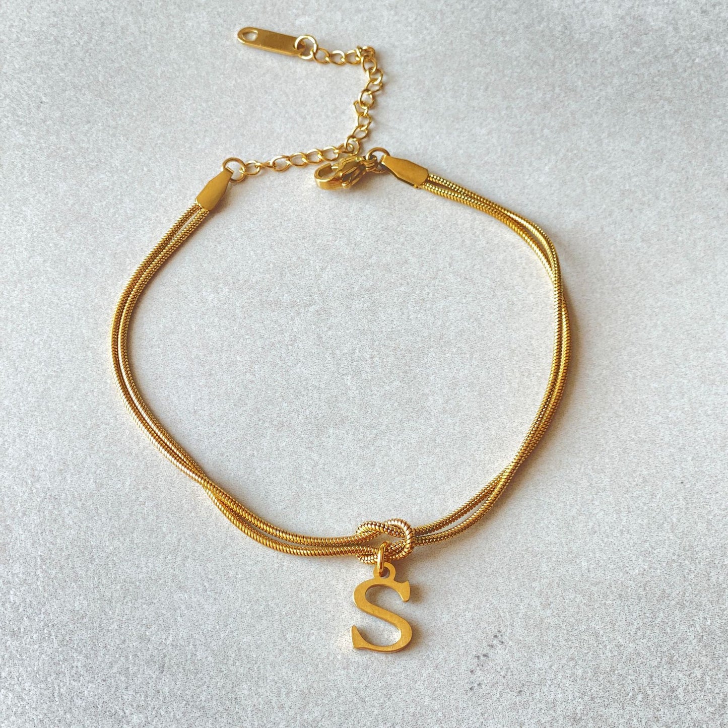 A–Z Letter Love Knot Bracelet 