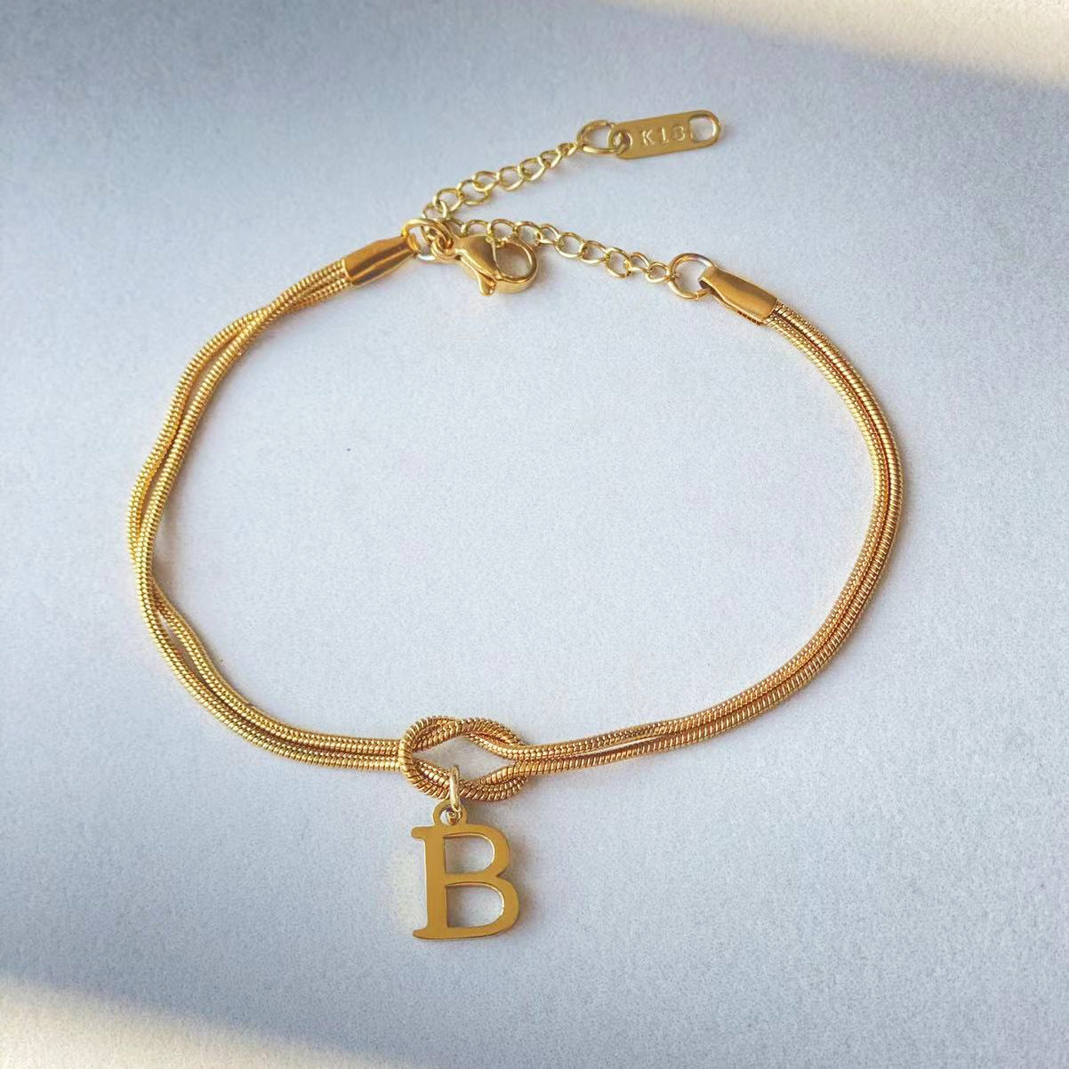 A–Z Letter Love Knot Bracelet 