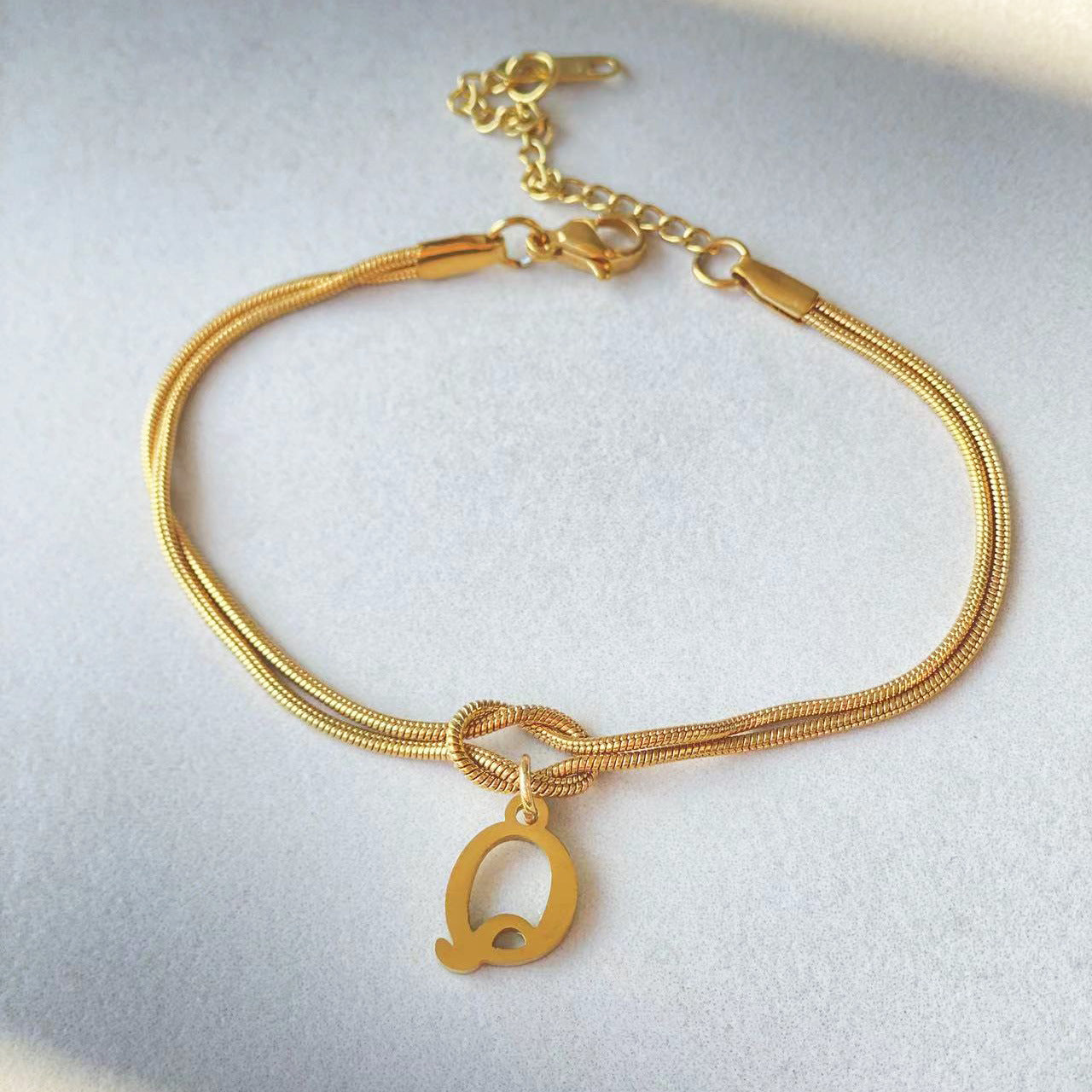 A–Z Letter Love Knot Bracelet 